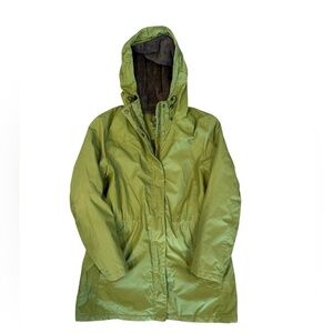 LL Bean Women’s  Hooded Parka Jacket Coat Misses 271140 Green Size Large PET